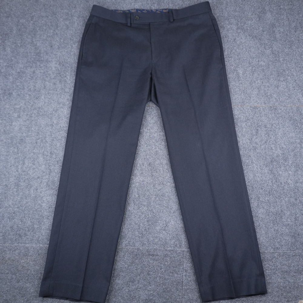 Lauren Ralph Lauren Dress Pants Mens 34W x 30L Navy Blue Flat Front Stretch‎